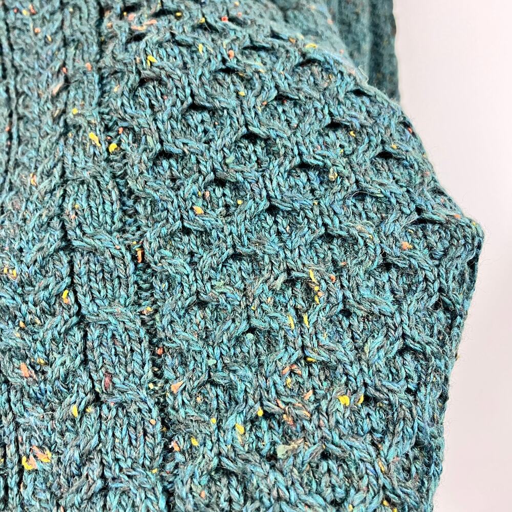 Vintage Connemara Men's XXL crewneck cable knit fisherman sweater dark green - Picture 5 of 5